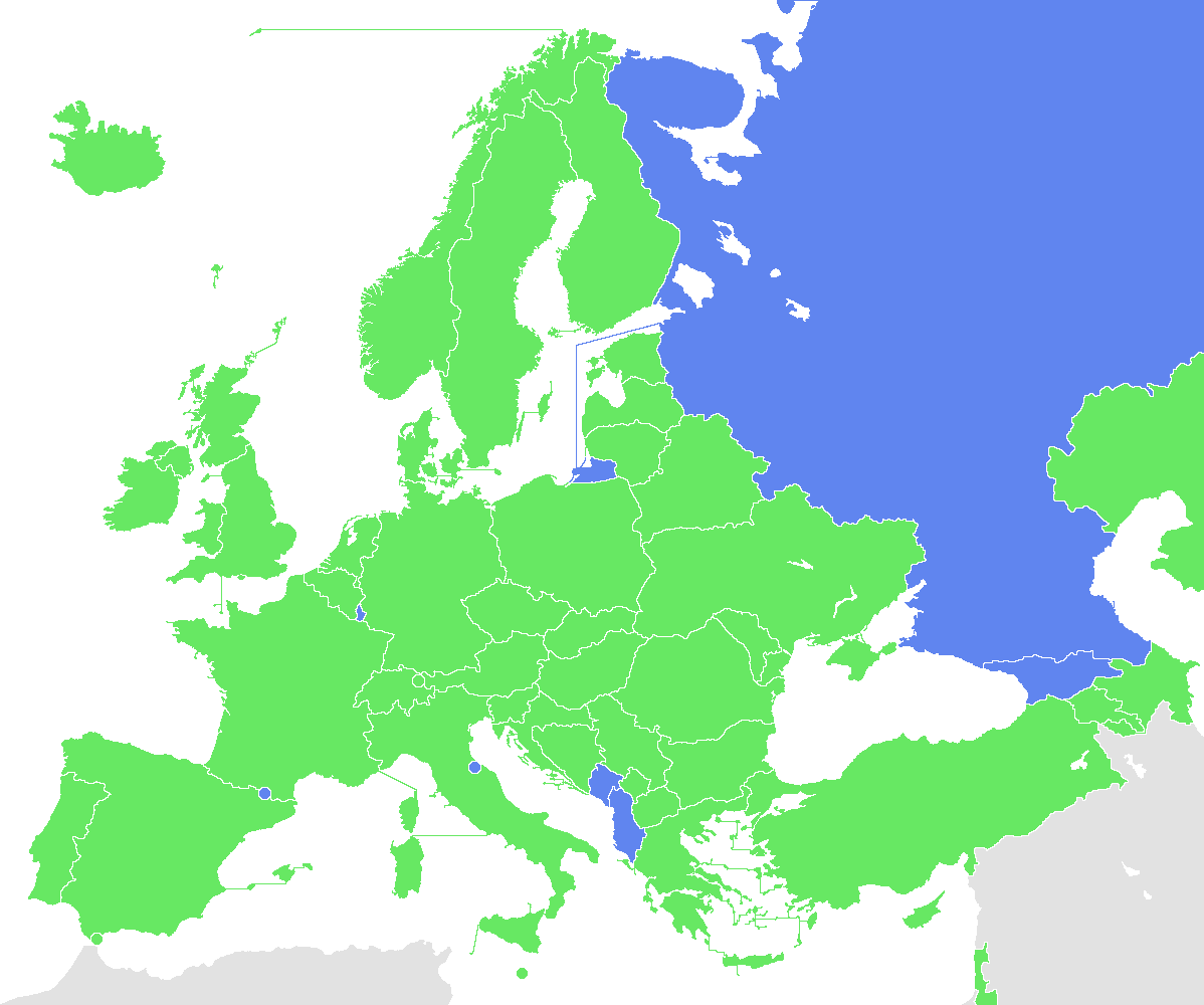 The map shows the countries that participated in the group stage of the UEFA Conference League, as well as the countries that are members of UEFA