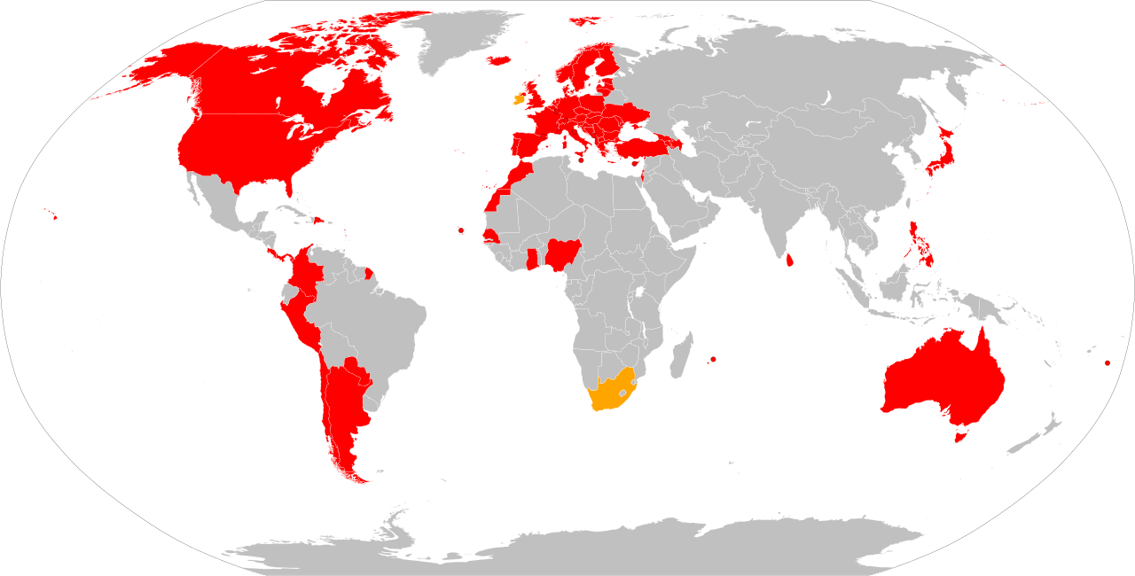 Countries that have ratified Convention on Cybercrime